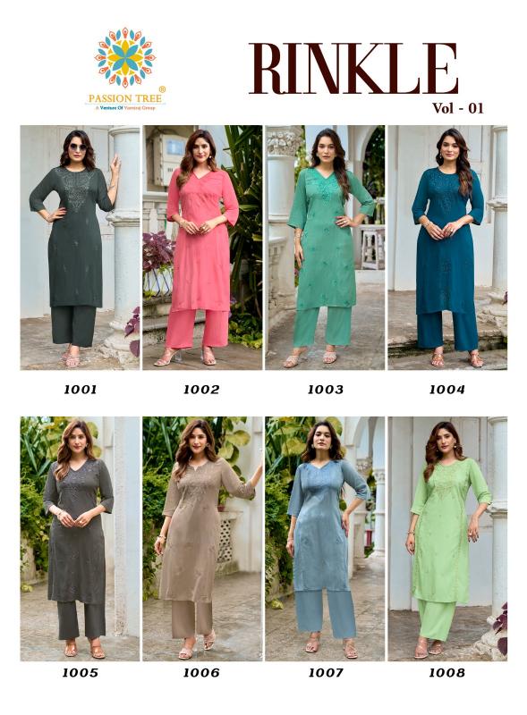 Passion tree rinkle vol-1 catlouges kurtis wholesale in surat